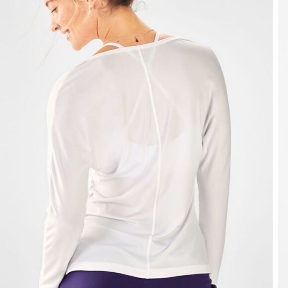 NWT Fabletics Lydia Side Slit Long-Sleeve Tee XL - Picture 3 of 5